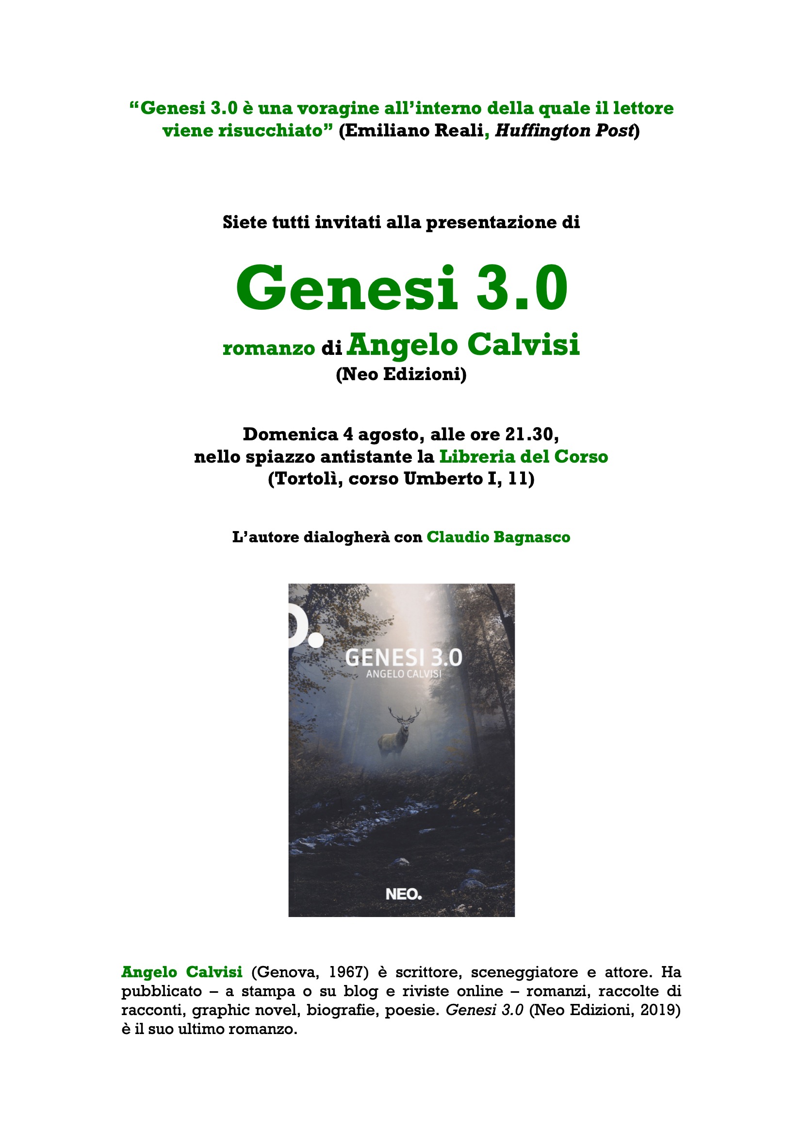 Presentazione "Genesi 3.0" di Angelo Calvisi